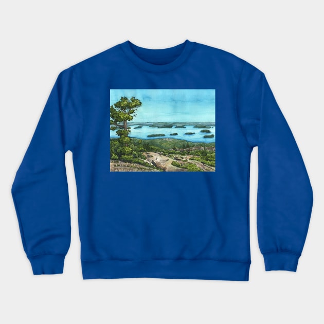 Cadilac Mountain View in Acadia National Park Crewneck Sweatshirt by meganrenaeart